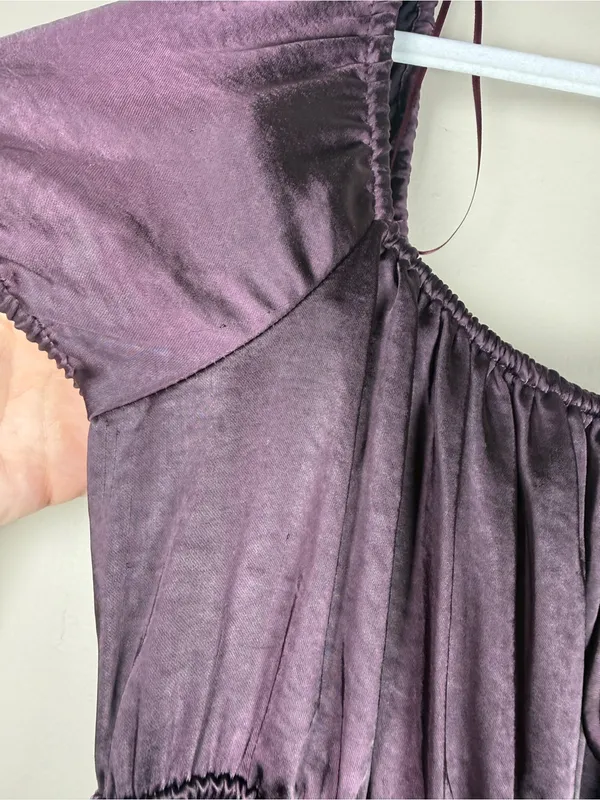 GB Satin Milkmaid Fairy Witchy Midi Dress Sz M Coquette - Image 6