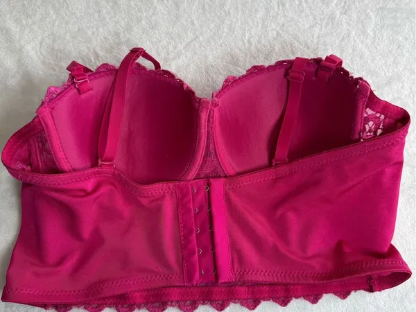 Windsor Pink Lace Corset Bustier Top Rhinestone Y2K Party Crop - Image 4