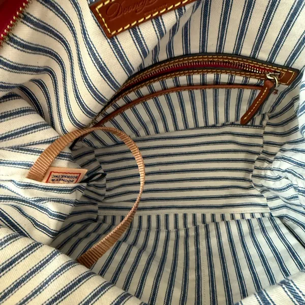 DOONEY & BOURKE WAYFARER BAG TAN HOBO BOHO 12x13”‎ 10” Handle Drop T - Image 11