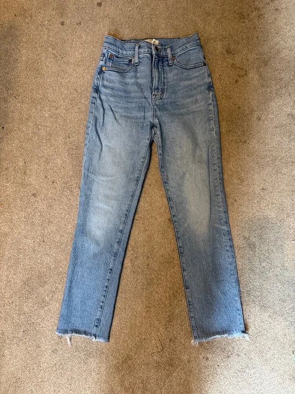 Madewell Light Wash Raw Hem Perfect Vintage Jeans Size 25 - Image 2