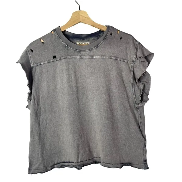 Free People We the Free Purple Burnout Warrior‎ Short Sleeve Tee S - Image 3