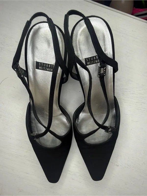 Vintage Stuart Weitzman Slingback Kitten Heels Shoes Sz 7.5 - Image 8