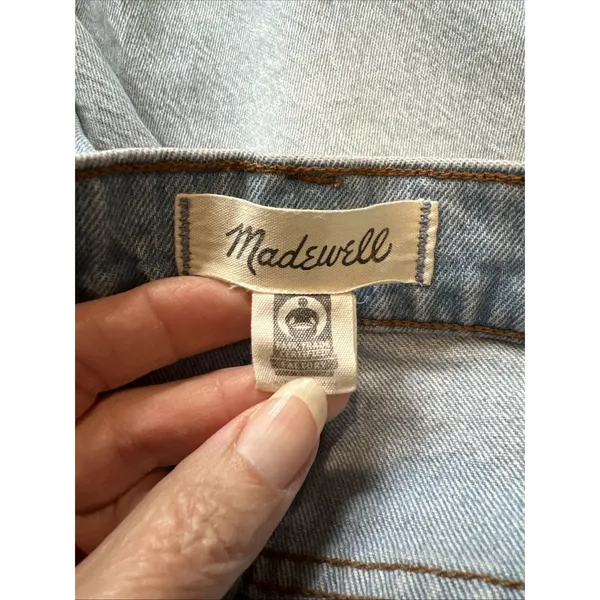 Madewell The Perfect Vintage Wide Leg Crop Jeans Light Blue Denim‎ - Image 4