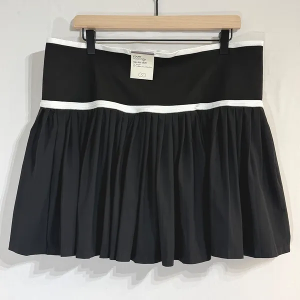 CALIA Court Collection XXL High-Rise Ribbed Mini Pleated Tennis‎ Skort Black NEW - Image 3