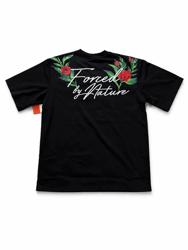 Hype Market Black Floral Rose Graphic T-Shirt Size M - Image 2