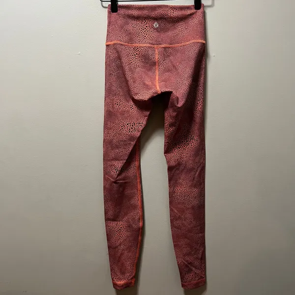 Lululemon Wunder Train HR size 4 Leggings‎ Crackle Vintage Orange Larkspur 28' - Image 3