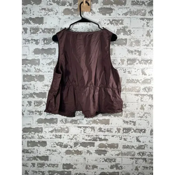 American Eagle | women brown tie front cotton tank top - Image 8
