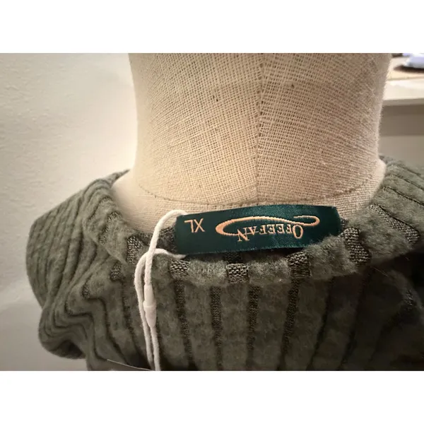 Ofeefan Ribbed Knit Long Sleeve A-Line Dress Olive Green XL NWT - Image 6