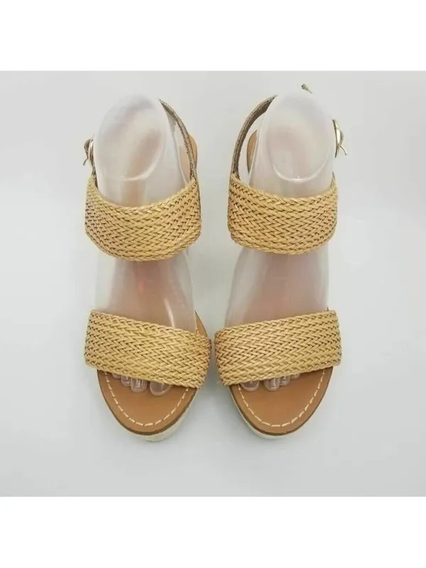 Steve Madden Engel Womens Woven Slingback Platform Wedge Heel Sandal Size 9.5 M - Image 6
