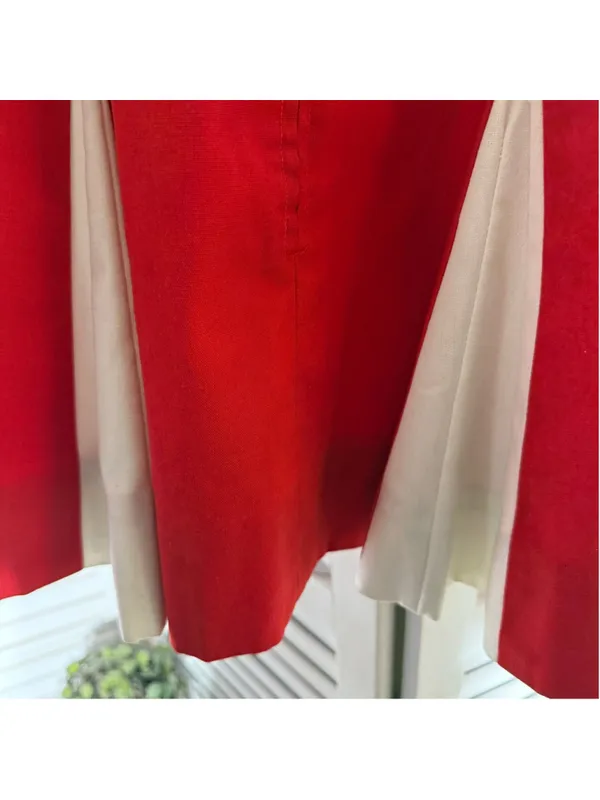 Vintage 90s cheerleader mini skirt white red pleated costume cosplay pinup sz S - Image 9
