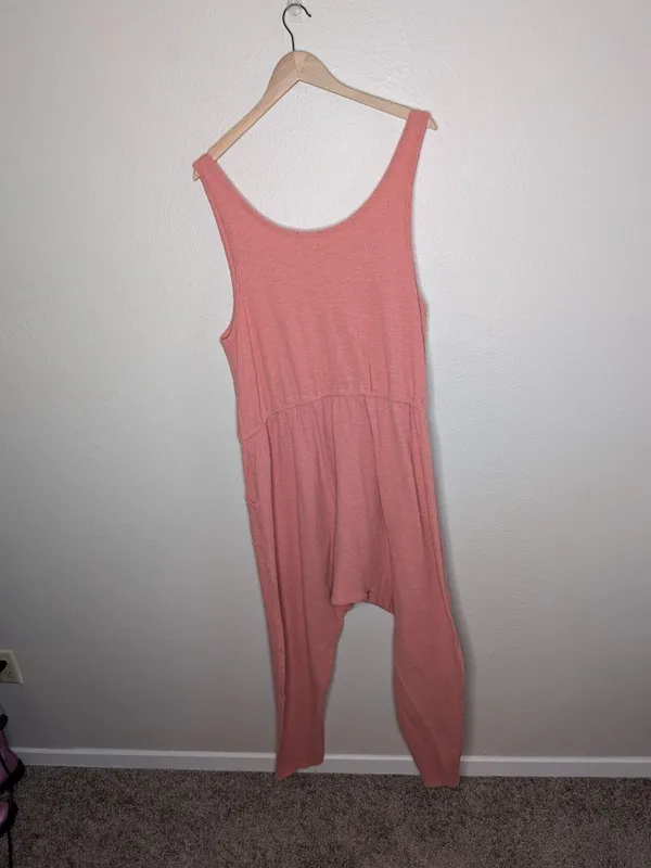 Free People Intimately Free On Cloud Rose Pink Sleeveless Cotton Jumpsuit Large - Image 9