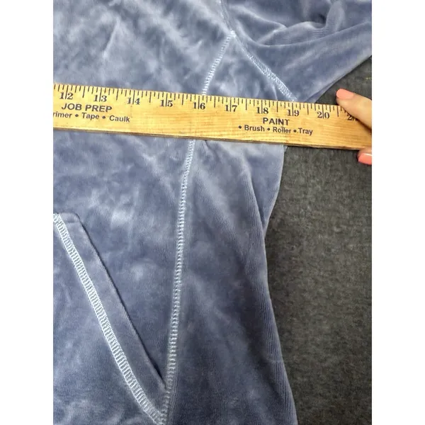 Fuda Velour Tracksuit Set Womens Small Blue‎ 2 Piece Zip Jacket Pants Lounge - Image 3