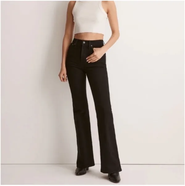 Madewell High-Rise Black Flare Jeans - Image 2