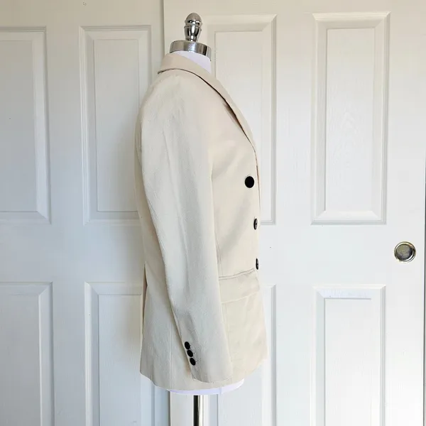 Isabel Etoile Marant Cotton Blend‎ Textured Blazer Jacket in Ivory Size 34 / XS - Image 10