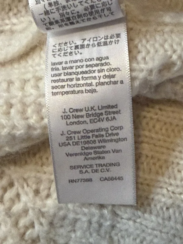 Madewell Charley Boxy Cozy Oversized Pullover Sweater XS Cream Alpaca Knit MC006 - Image 7
