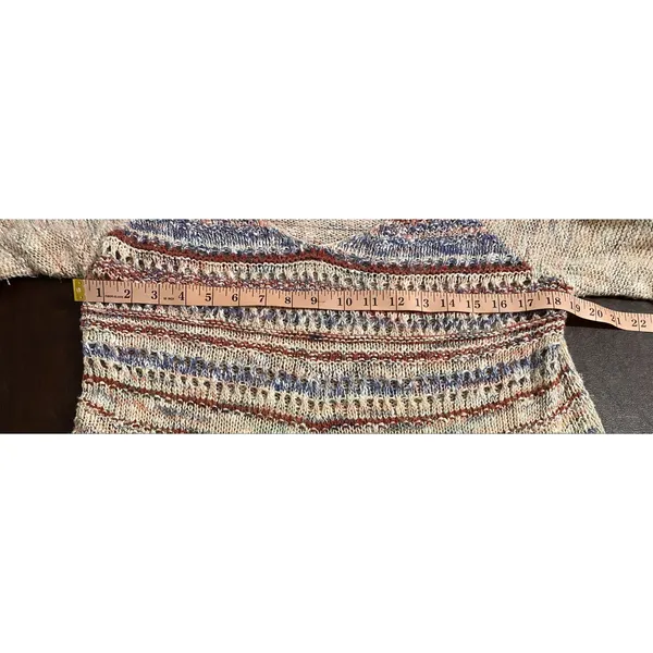 American Rag Fringe Knit Poncho Sweater Ramie Cotton Boho Western Festival LG - Image 6