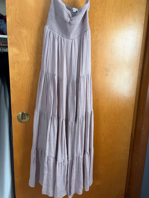 Linen Dress Purple Size L - Image 3