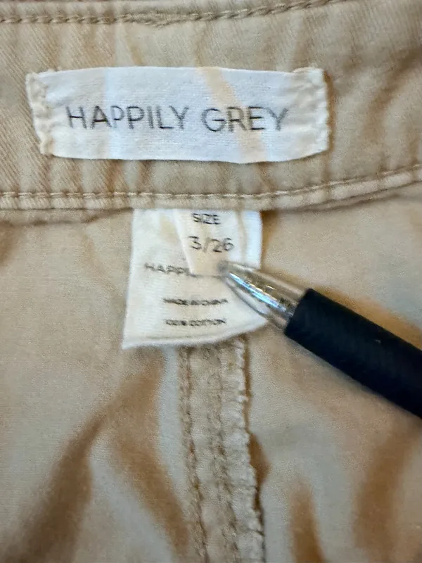 Happily Grey Carpenter Wide-Leg Pants | Size 3/26 | Tan - Image 8