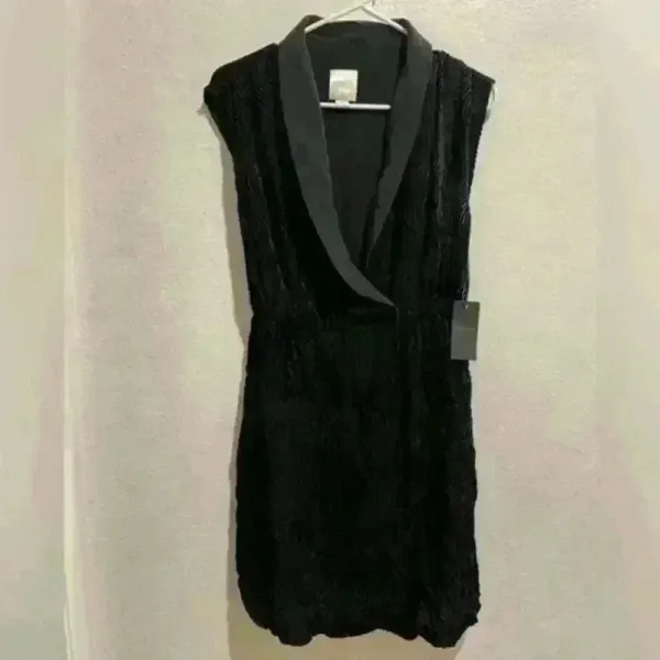 NWT REVOLVE Line &‎ Dot V-neck 100% silk black mini dress - Image 3