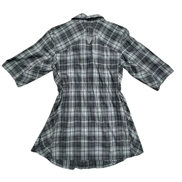 Helly Hansen Odin Women's Plaid Black Gray Snap Up Tie Waist Shirt SM GORP - Image 2