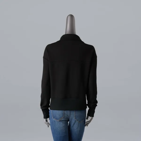 Simply Vera Vera Wang Sweater Size L Black Long Sleeve Half-Zip Pullover Women's - Image 3
