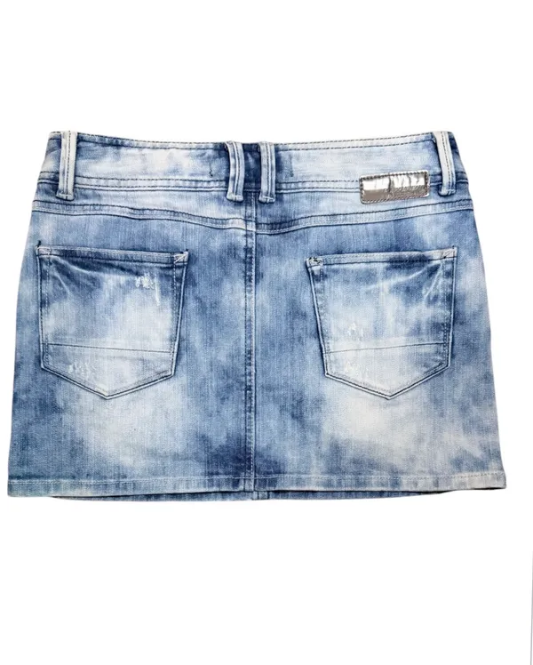 Pelham Jeans Distressed Denim Mini Skirt Women’s Size 28 Blue Stretch Y2K - Image 4