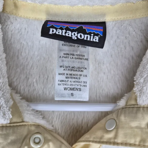Patagonia Re-Tool Snap-T Fleece Pullover Womens Small White Cream Polartec 25442 - Image 6