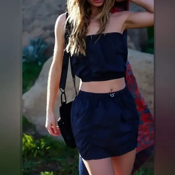 Free people Movement Navy Blue 2pc Skort Set(Size Small) - Image 3
