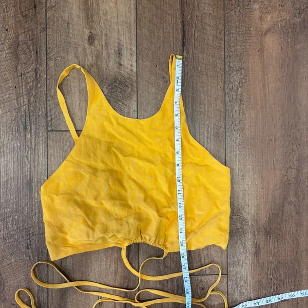 Astr The Label Marigold Divine Tie Waist Crop Top ONLY Linen Blend Size Small - Image 5