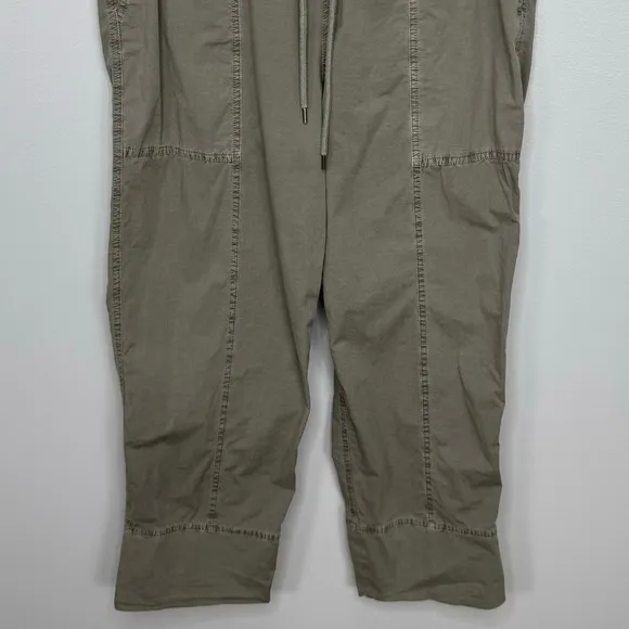 James Perse Utility Pant Large Green Cropped Drawstring Waist Casual Relaxed Fit - Image 5