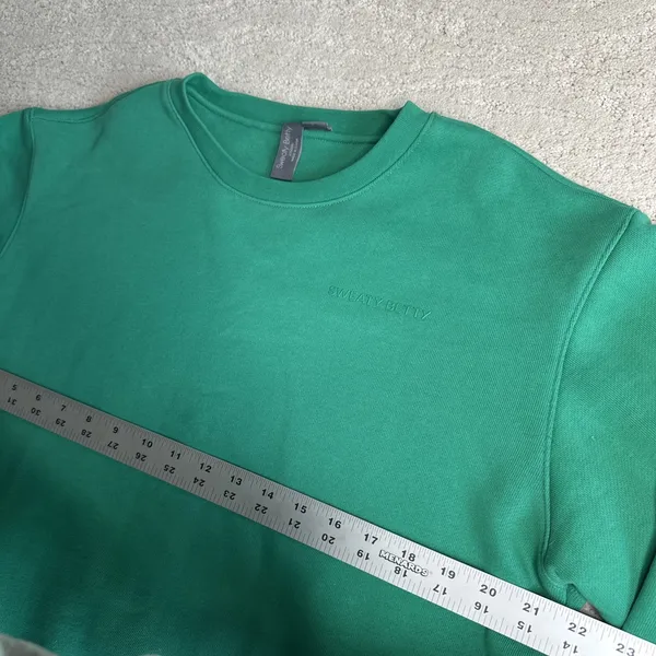 Women's Sweaty Betty Small Green Crewneck Pullover‎ Sweater Comfy Gym Casual - Image 5
