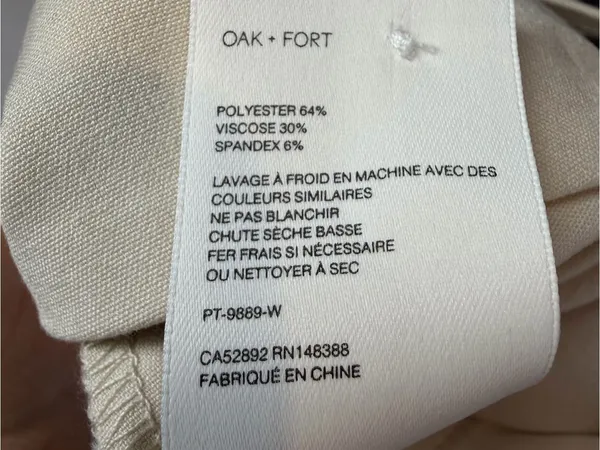 NWT OAK + FORT Wide Leg Suiting Pant in Oatmeal‎ Size 4 - Image 9