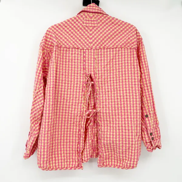 Free People FP We The Free Womens Boho High‎ Tide Button Down Gingham Shirt XS - Image 10
