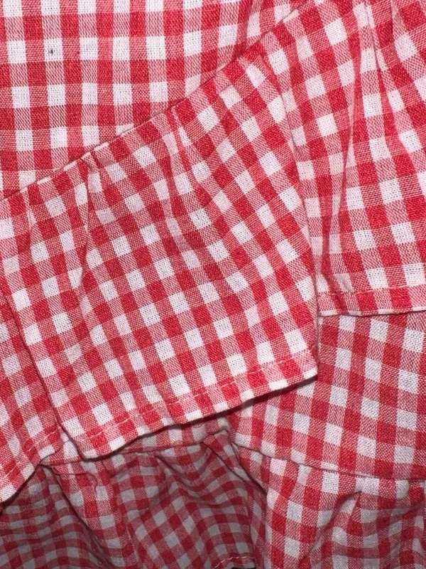 Red gingham mini dress. White - Image 7