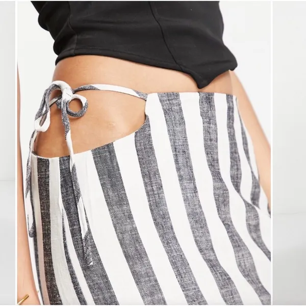 Lioness Fazio Linen Striped Midi Skirt - Image 4