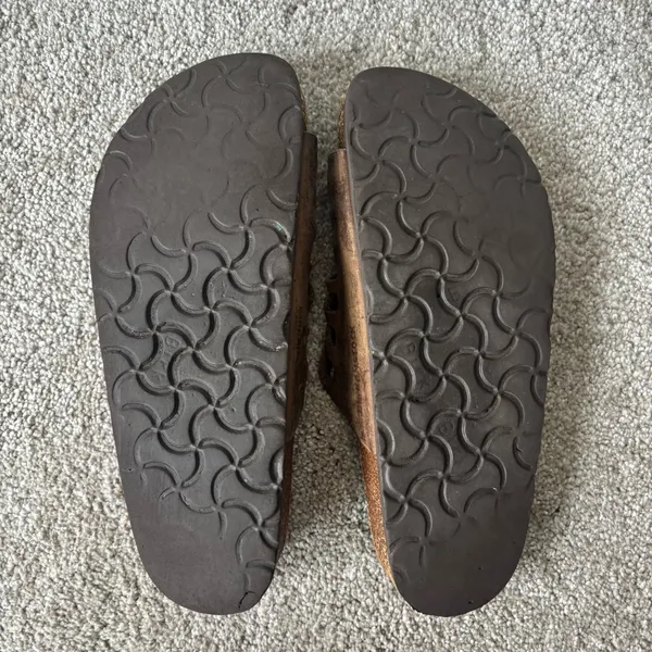 Birkenstock Granada Mocha Birkibuc Sandal Strappy Cushion Support Cork Slide On - Image 7