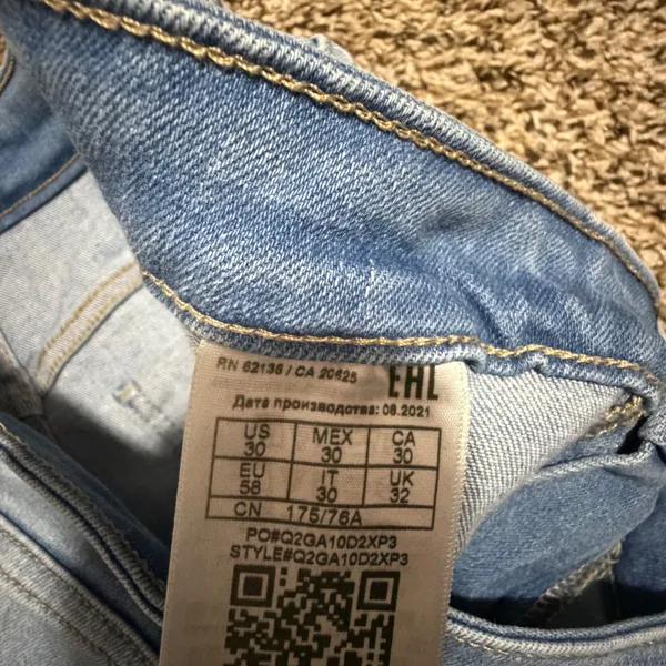 Guess Los Angeles Womens High Rise Distressed Skinny Jeans Light Wash 30 Q2GA10 - Image 3