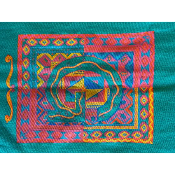 Vintage Gitano Teal Green Geometric Graphic Sweatshirt Cotton Small - Image 6