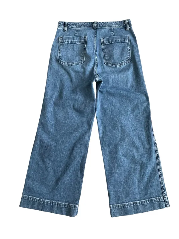 GAP Wide Leg High Rise Women's Cop Jeans Size 8 Medium Blue - Image 5
