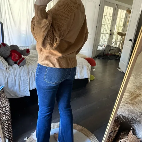 Petal + Pup Women’s Small/Medium Brown Cropped Cable Knit Cardigan - Image 3