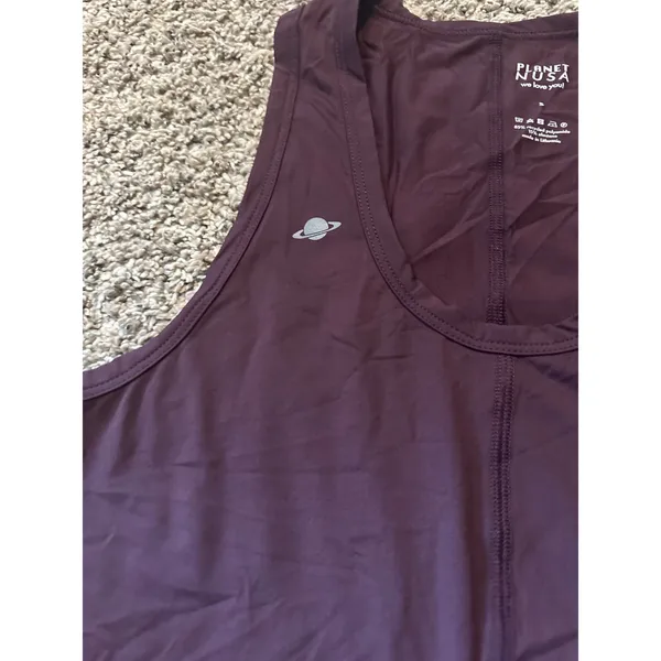 Planet Nusa Everyone Tank Deep Burgundy‎ Racerback Activewear Top Small - Image 5