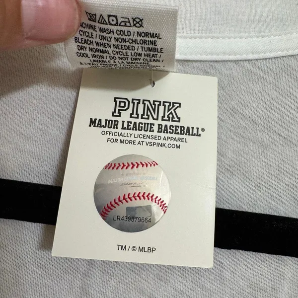 PINK Victorias Secret Los Angeles Dodgers Play Ball V Neck Top Large NWT - Image 5