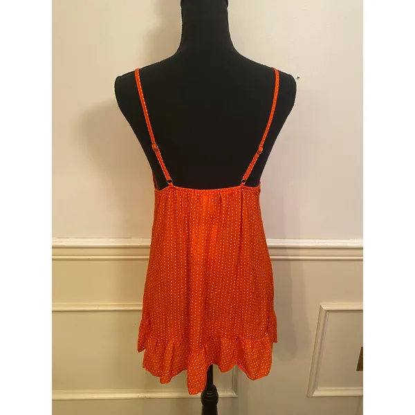 NWT Dippin Daisys Orange Polka Dot Babydoll Mini Slip Dress Nightie Y2K Coquette - Image 3