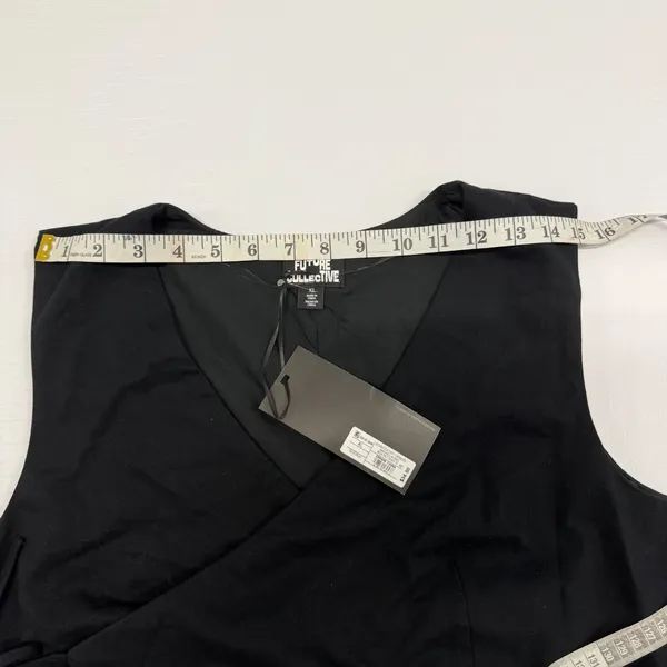 Future Collective Jenee Naylor Black Wrap Vest Top XL NWT Sleeveless V-Neck Tie - Image 2