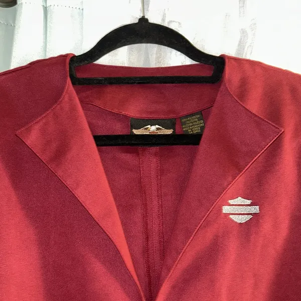 Harley Davidson Size XL Maroon 3/4 Sleeve Lightweight Jacket - Image 3
