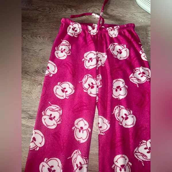Vanity vintage Y2K pink monkey lounging pants with bananas - Image 3