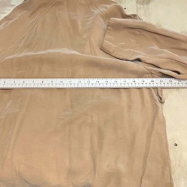 Mango MNG Womens Camel‎ Tan Viscose Duster Trench Coat Jacket Small Old Money - Image 7