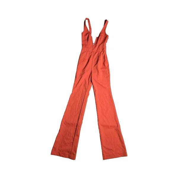 House of CB Natalja Red V Plunge‎ Jumpsuit Size: XS - Image 2
