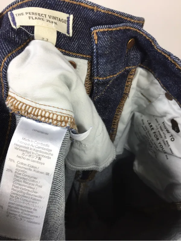 Madewell The Perfect Vintage Flare Jeans Raw Hem Size 23 - Image 6