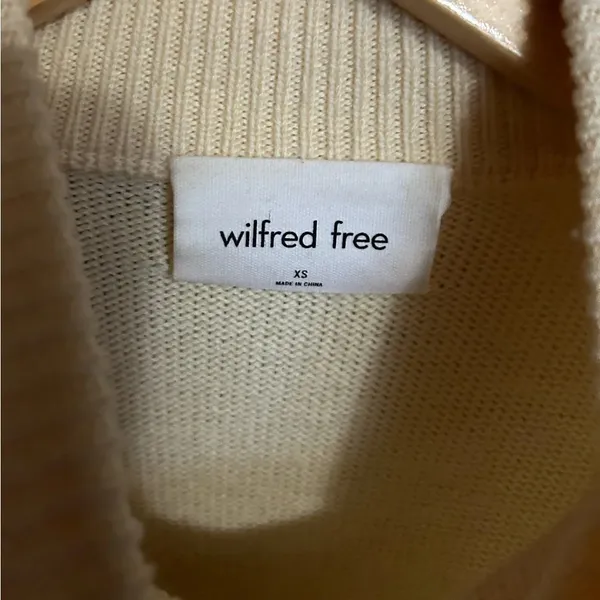 Aritzia Wilfred Free Harper Mock Neck Crop Knit 100% Wool Crop Sweater Size XS - Image 6
